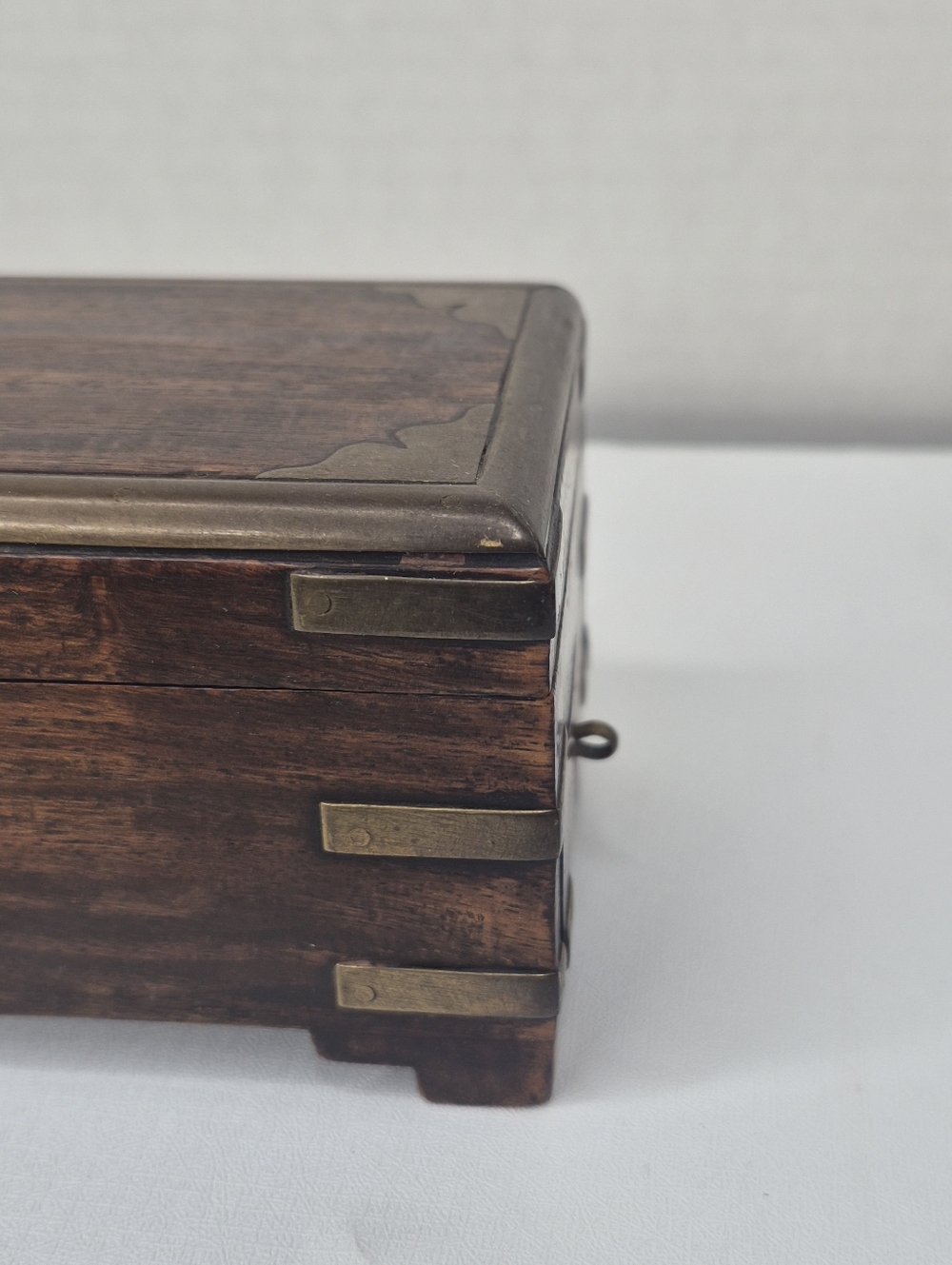 RARE Antique 19thC Rosewood Scribe Box w/ Hidden Drawer & Key - Picture 4 of 16
